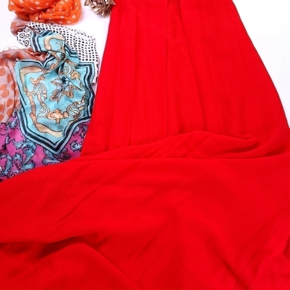 Madewell Red Lined Pocketed Maxi Dress Sz 6 - Picture 7 of 11